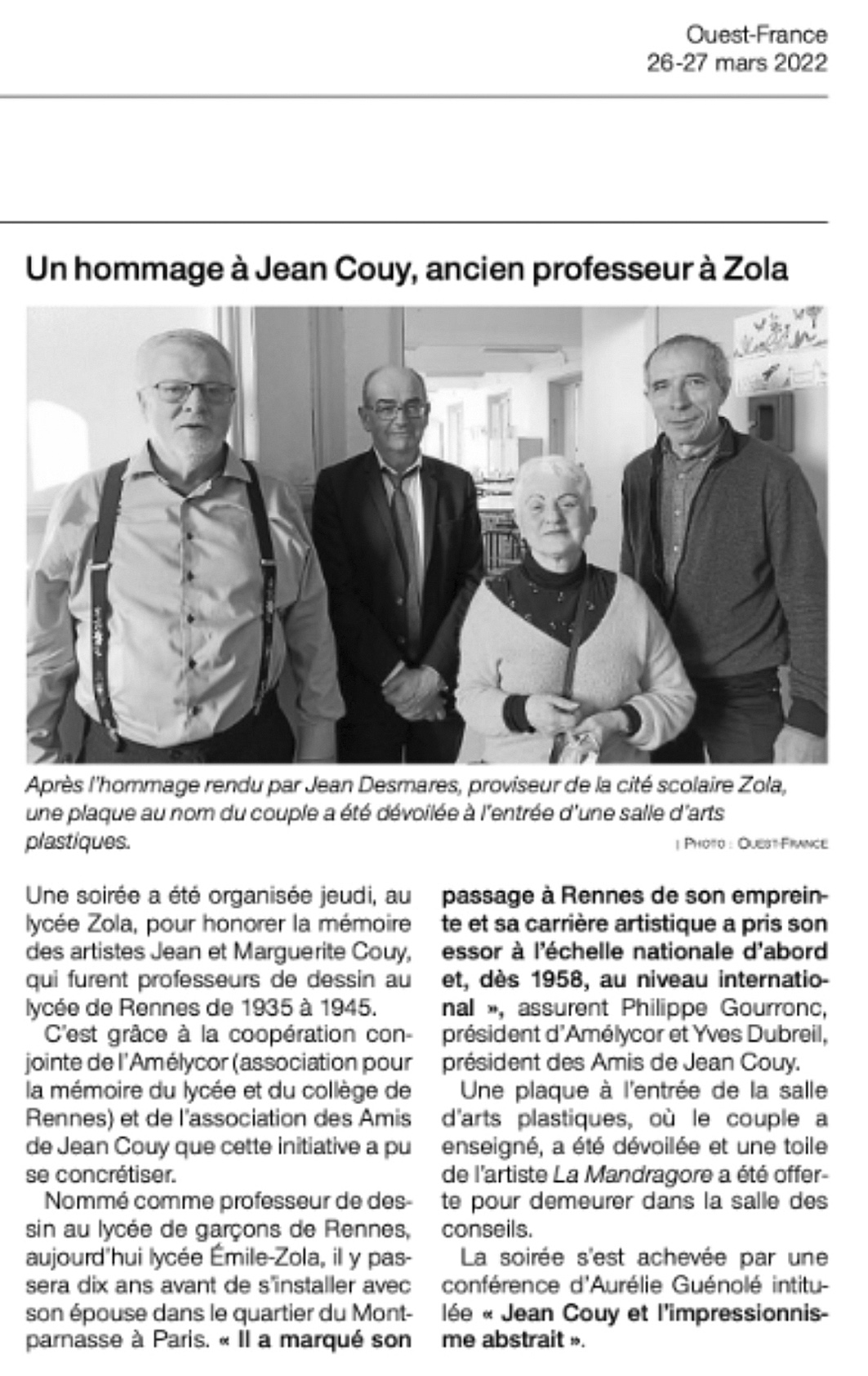 24 mars 2022 : Jean Couy, retour à Zola