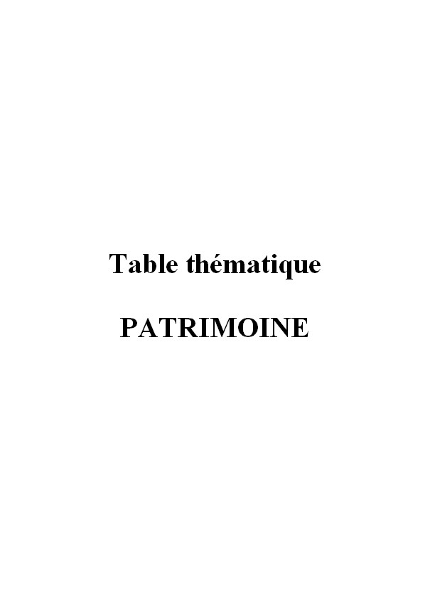 Table A thématique Patrimoine