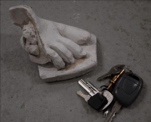 Bout de pied droit cassé