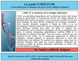 L&rsquo;ADN et la révolution de la biologie moléculaire