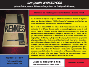 Mémoire de l&rsquo;échange scolaire Rennes-Brème en 1964