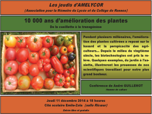 10 000 ans d&rsquo;amélioration des plantes