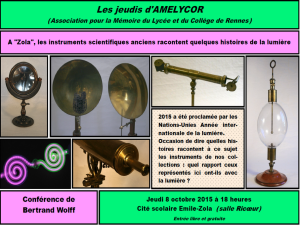 À Zola les instruments scientifiques anciens racontent quelques histoires de la lumière